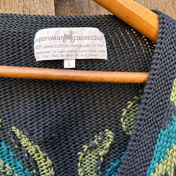 Gorgeous 100% Pima Cotton Cardigan Made in Peru Women’s Large - Picture 2 of 6